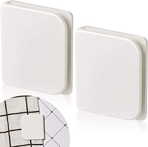Pavolle 2 Pack Shower Splash Curtain ClipsShower Guard Splash Bathtub Splash Guard Self Adhesive Shower Curtain Clip-White-