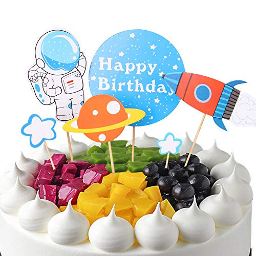 Outer Space Cupcake Toppers Planet Party Supplies Birthday Decorations Rocket Astronaut Cupcake Decoration Outer Space Spaceship Theme Party Birthday Party Baby Shower