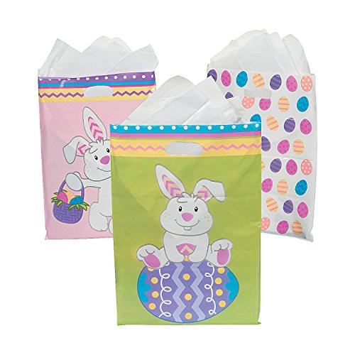 Fun Express Plastic Easter Goody Bags- 50 Pieces