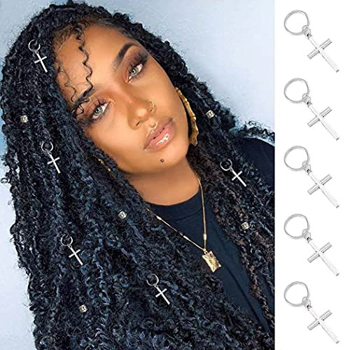 Formery 5PCS Braid Clips Silver Cross Hair Charms Accessories Dreadlock Rings Jewelry Hair Accessory for Women and Girls Formery 5PCS Braid Clips Silver Cross Hair Charms Accessories Dreadlock Rings Jewelry Hair Accessory for Women and Girls