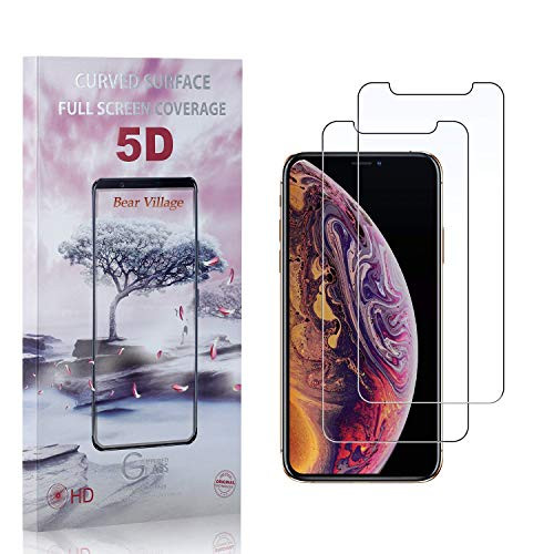 Screen Protector for iPhone X-iPhone Xs Bear Village Premium Tempered Glass Screen Protector 9H Scratch Resistant Screen Protector Film for iPhone X-iPhone Xs 2 Pack