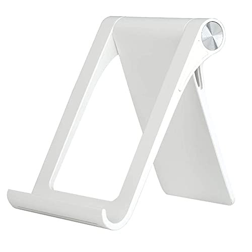 Cell Phone Holder Foldable Desktop Holder Phone Desk Stand Adjustable Tablet Rack Cradle Dock for Smartphone Tablet White