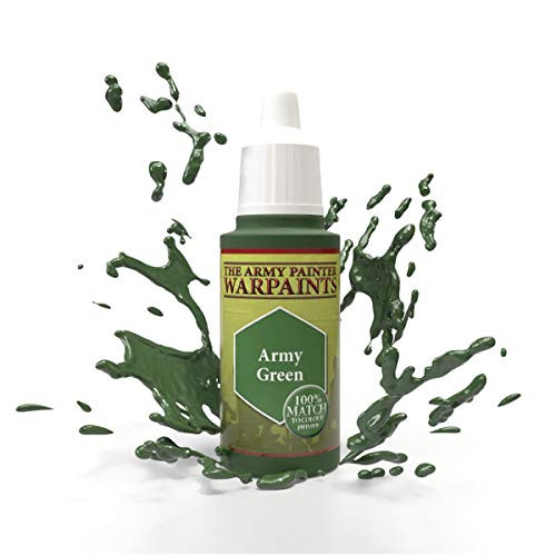 The Army Painter Army Green Warpaint - Acrylic Non-Toxic Heavily Pigmented Water Based Paint for Tabletop Roleplaying Boardgames and Wargames Miniature Model Painting- 18ml