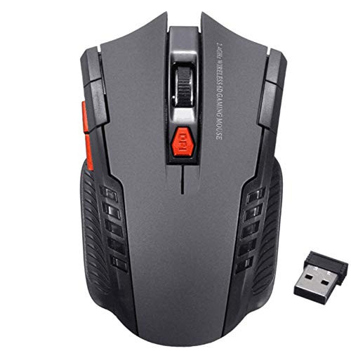 Computer Mouse 2.4G Wireless 6 Keys 1600DPI Auto Sleep Optical Gaming Mouse Mice for PC Laptop - Grey