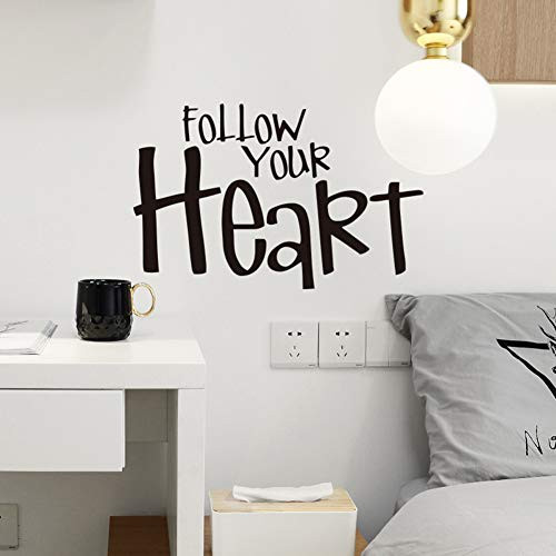 Wall StickerFollow Your Heart Letter Wall Sticker Living Room Background Decal DIY Decor Self-Adhesive Easy to Apply Letter Pattern Home Decor