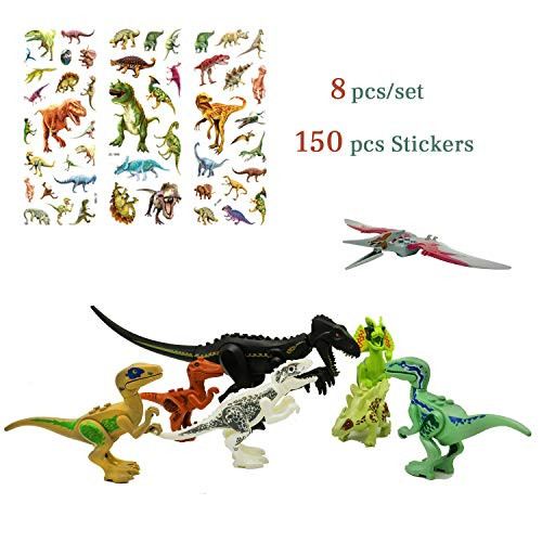Jurassic Paradise Indoraptor Building Blocks Action Figures Dinosaur Toy and Dinosaur Stickers for Kids (8psc)