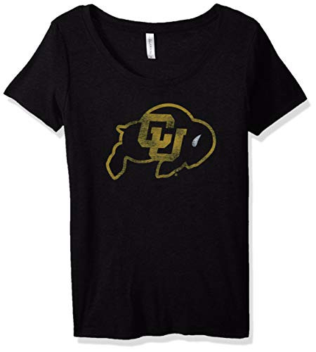 Ouray Sportswear NCAA Colorado Buffaloes Women's Tri Blend Scoop Shirt Vintage Black Large