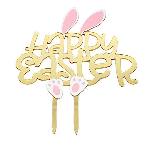 Soochat Easter Cake Topper Bunny Cake Topper Rabbit Ear Cake Picks Easter Party Cake Decoration