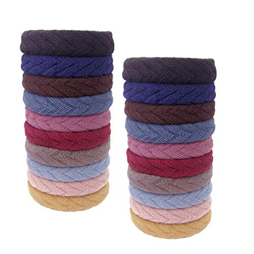 20 PCS Hair Ties Band for Women and Girls Stretchable Ponytail Holders Seamless Hair Elastics Hair Scrunchies Accessories Rubber Bands Scrunchies for Thick and Curly Hair
