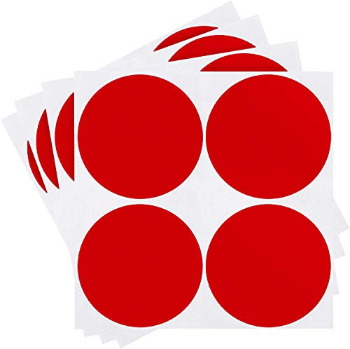 ChromaLabel 2 Inch Round Permanent Color-Code Dot Stickers Inventory Labels 100-Pack Red