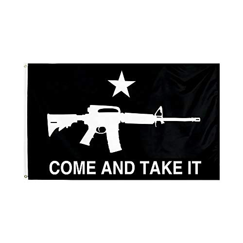 BirchRiver 3x5 Come and Take It Flag- Vivid Color and UV Fade Resistant - Strong Header and Double Stitched  USA 2nd Amendment Banner Polyester with Brass Grommets