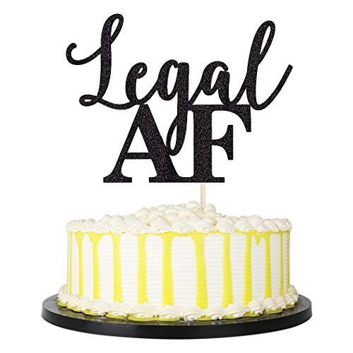 PALASASA Black Glittery Legal AF Cake TopperFinally Legal Cake Topper for 18th 19th 21st Birthday Party Decorations PALASASA Black Glittery Legal AF Cake TopperFinally Legal Cake Topper for 18th 19th 21st Birthday Party Decorations
