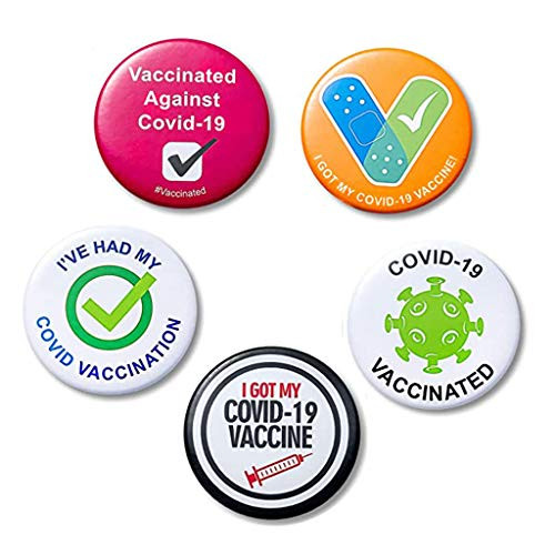 Vaccinated Button Pins I Got My Covid-19 Vaccine Recipient Notification CDC Encouraged Public Health Pinback Button Badges -A 5PCS- Vaccinated Button Pins I Got My Covid-19 Vaccine Recipient Notification CDC Encouraged Public Health Pinback Button Badges -A 5PCS-