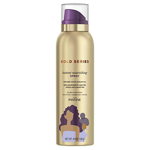 Pantene Gold Series Instant Nourishing Spray for Curly and Coily Hair Infused with Argan Oil 4.9 Ounce