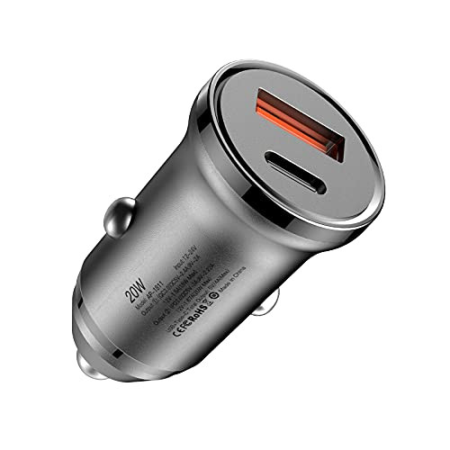 USB C Car Charger Dual Port Car Charger PD 20W QC18W Cigarette Lighter USB Adapter Compatible with iPhone iPad Samsung PixelHuawei