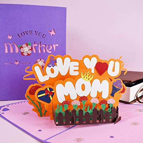 Pop-up Cards for Mom with Envelope Pop-up Greeting Gift Cards for Mother's day Birthday cards Pop up Cards for mom Love You Mom Card 6" x 8" mothers day gifts