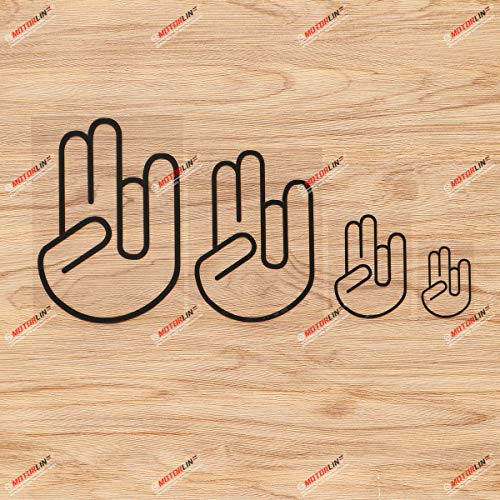 Shocker Hand Vinyl Decal Sticker - 4 Pack Black 2 Inches 3 Inches 5 Inches 6 Inches - Die Cut No Background for Car Laptop Window Phone