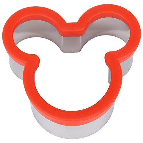 AuPHX Stainless Steel Sandwich Cutter Mickey Mouse Cookie Cutter Biscuit Mold Cookie Cutter Food Grade Stainless Steel Cushioned Shape for Kids Suitable for Cakes and Cookie