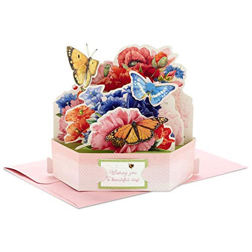 Hallmark Pop Up Birthday Card -Marjolein Bastin Displayable Butterfly and Flower Bouquet- Hallmark Pop Up Birthday Card -Marjolein Bastin Displayable Butterfly and Flower Bouquet-