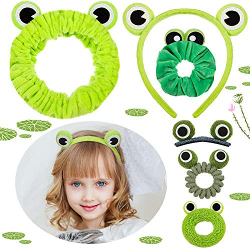 6 Pieces Frog Headband Kit Frog Head Wrap Elastic Frog Facial Makeup Headband Spa Yoga Sports Shower Hair Band Hair Scrunchies and Frog Eye Hair Clip for Women Girls 6 Pieces Frog Headband Kit Frog Head Wrap Elastic Frog Facial Makeup Headband Spa Yoga Sports Shower Hair Band Hair Scrunchies and Frog Eye Hair Clip for Women Girls
