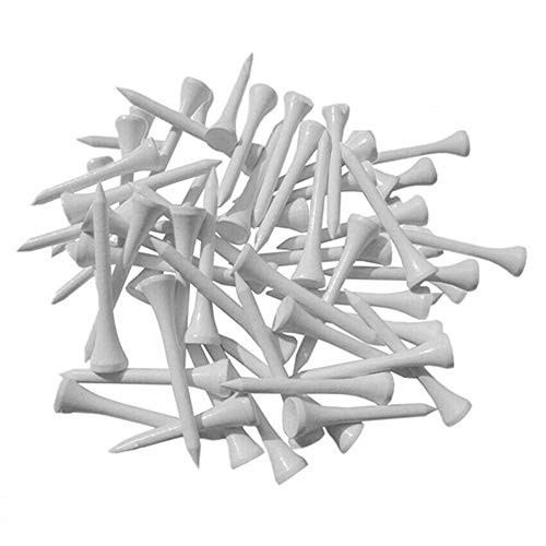 50pcs Wooden Precision Golf Tees Professional Golf Tees Durable Bamboo Tees Bamboo Golf Tee for Golf Training Golf Holder Training Aid-White-