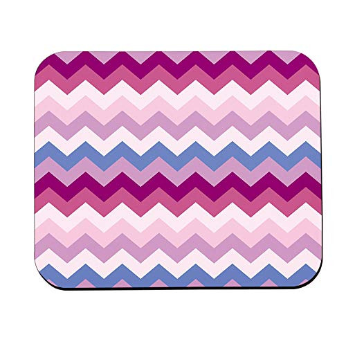 Swono Chevron Mouse Pads Zigzag Chevron Pattern Pink Purple and Blue Mouse Pad for Laptop Funny Non-Slip Gaming Mouse Pad for Office Home Travel Mouse Mat 7.9"X9.5"