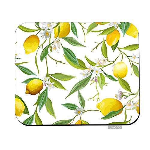 Swono Lemon Mouse Pads Lemon Fruits with Flowers and Leaves Pattern Mouse Pad for Laptop Funny Non-Slip Gaming Mouse Pad for Office Home Travel Mouse Mat 7.9"X9.5" Swono Lemon Mouse Pads Lemon Fruits with Flowers and Leaves Pattern Mouse Pad for Laptop Funny Non-Slip Gaming Mouse Pad for Office Home Travel Mouse Mat 7.9"X9.5"