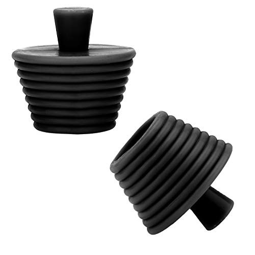 SAVITA 2PCS Universal Tub Stopper Bathroom Sink Drain Plug Silicone Drain Stopper Bath Plug for Kitchen Bathtub Sink Drains -Black-