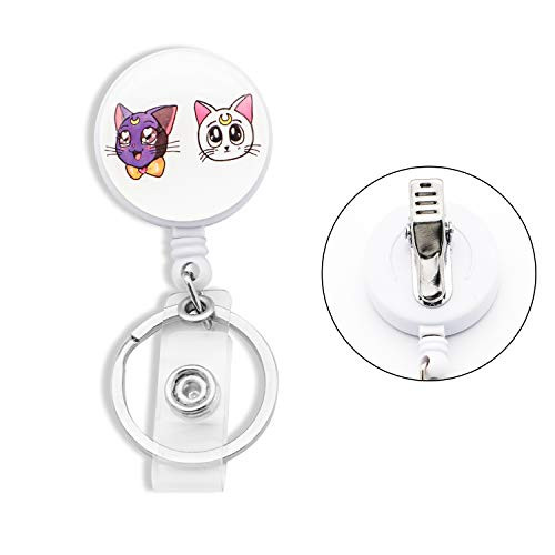 Sailor Moon Cat Luna Anime Lanyard Key Chain ID Card Sailor Moon Badge Reel Holder Sailor Moon Keychain -RB-Cat1-