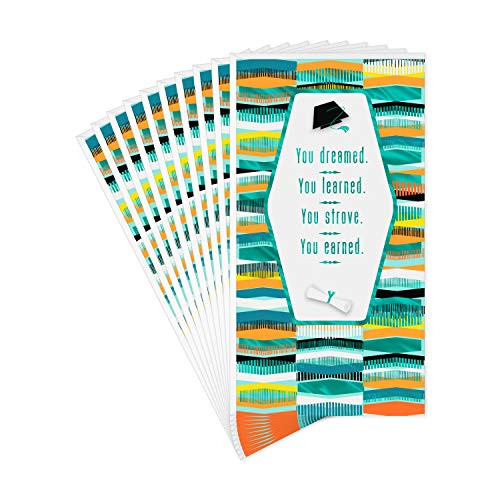 Hallmark Mahogany Pack of Graduation Cards Money Holders or Gift Card Holders You Dreamed You Learned -6 Cards with Envelopes-