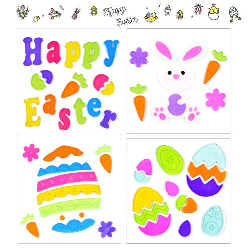 Summer Window Clings for The HOM Decor Flower Window Stickers Clings for Glass Windows Gel Window Clings Decals for Kids Glass Doors Refrigerator - 4 Sheets