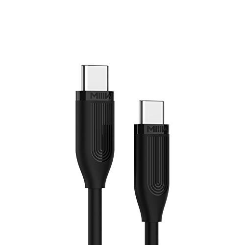 MIIIW CC120 USB-C to USB-C Fast Charging Cable 4ft 60W Power Delivery PD QC 3.0 3A Type-C Charger Cord for Apple MacBook iPad Pro Samsung Galaxy Switch Google Pixel and Type-C Devices Black
