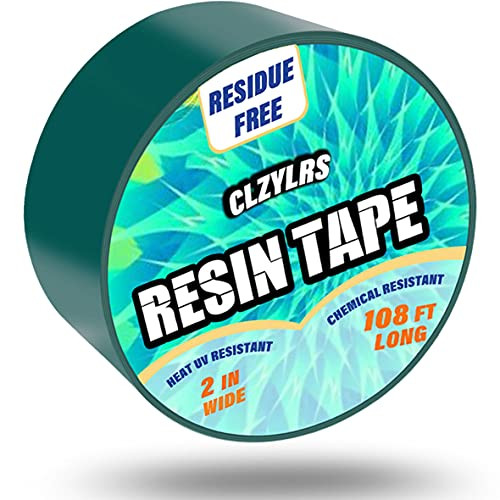 CLZYLRS Resin Tape for Epoxy Resin Molding Thermal Adhesive Tape -Silicone Adhesive Tape - Craft Tape for Making River Tables Hollow Frame Bezels Epoxy Resin Craft Pendant -2 inch Wide 108 Ft Long-