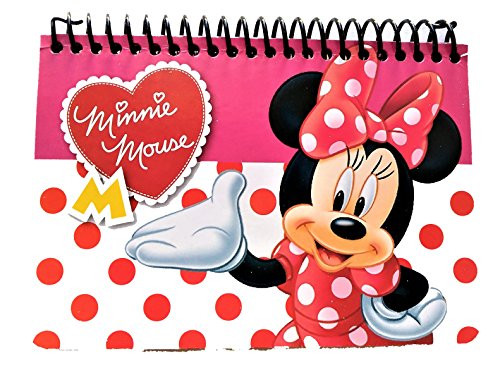 itisyours Disney Authentic Licensed Spiral Autograph Book Memo Notepad -Minnie Mouse- Blue Red Pink Small