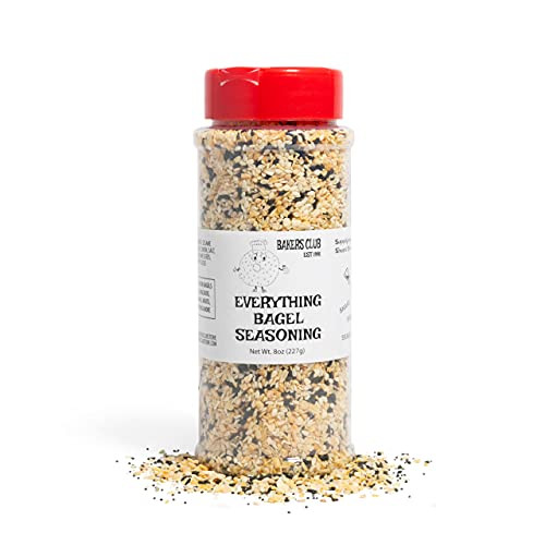 Everything but the Bagel Sesame Seasoning Blend 8oz by Bakers Club -Salt and Spices Dried Minced Garlic Onion Sesame  and  Poppy Seeds