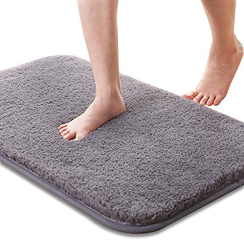 Bathroom Rug Non Slip Bath Mat Water Absorbent Super Soft Microfiber Shaggy Bathroom Mat Machine Washable Bath Rug for Bathroom Thick Plush Rugs for Shower -Gray 16x24- Bathroom Rug Non Slip Bath Mat Water Absorbent Super Soft Microfiber Shaggy Bathroom Mat Machine Washable Bath Rug for Bathroom Thick Plush Rugs for Shower -Gray 16x24-