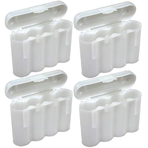 EBC Battery 4 White Plastic AA AAA Battery Holder Box Storage Cases