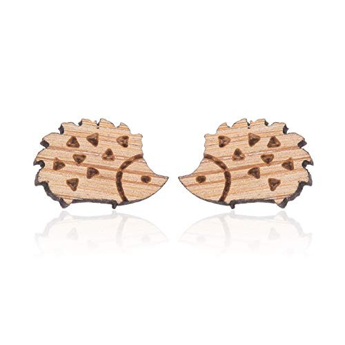 coadipress Wooden Hedgehog Stud Earrings for Women Girls Chic Lovely Funny Small Wood Animal Shaped Studs Jewelry Gifts -Wooden Hedgehog- coadipress Wooden Hedgehog Stud Earrings for Women Girls Chic Lovely Funny Small Wood Animal Shaped Studs Jewelry Gifts -Wooden Hedgehog-