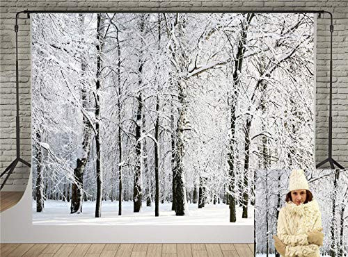 Kate 7x5ft Winter Photography Backdrops White Frozen Snow Backdrop Forest Tree Photo Background