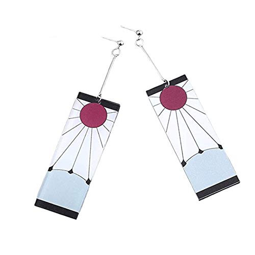 Tanjiro  and Hanafuda Earrings Acrylic Earrings Kimetsu No Yaiba Cosplay Anime Earrings