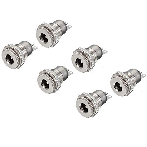 DC -099 5.5 mm x 2.1mm DC Power Jack SocketThreaded Female Panel Mount Connector Adapter - -6 Pcs- DC -099 5.5 mm x 2.1mm DC Power Jack SocketThreaded Female Panel Mount Connector Adapter - -6 Pcs-