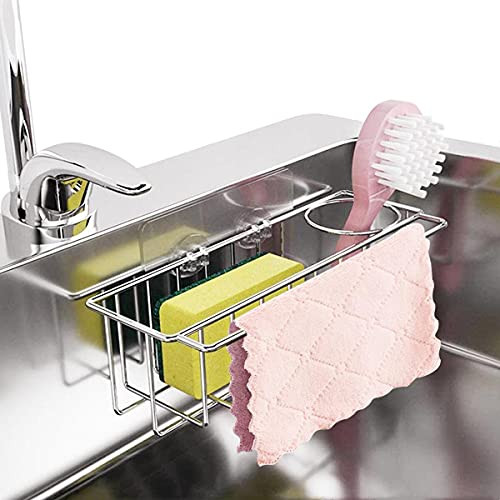 NiceCare Adhesive Kitchen Sink Caddy Sponge Holder Brush Holder Dish Cloth Hanger 3 in 1 Sink Organizer SUS304 Stainless Steel Rust Proof Water Proof No Drilling NiceCare Adhesive Kitchen Sink Caddy Sponge Holder Brush Holder Dish Cloth Hanger 3 in 1 Sink Organizer SUS304 Stainless Steel Rust Proof Water Proof No Drilling