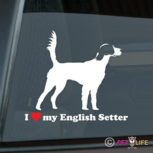 Mister Petlife I Love My English Setter Sticker Vinyl Auto Window Llewellyn