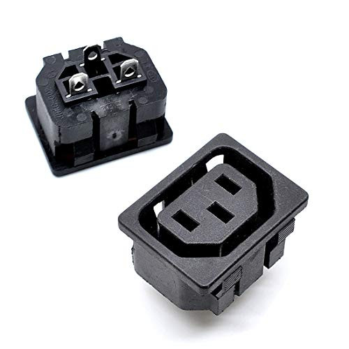 Oiyagai 10pcs AC 250V 10A IEC 320 C13 Panel Mount Connector Socket