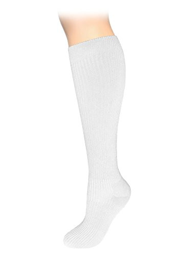 Prestige Medical Large Calf Compression Socks White 2 Count