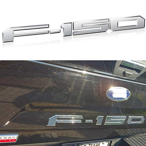 F150 Tailgate Insert Letters 3D Raised F150 Emblem with Strong Adhesive Tailgate Decal Letters for F150 2018 2019 2020