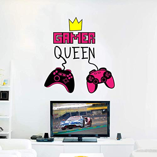 Game Controller Wall Stickers Colorful Video Game Wall Decals for Boys Bedroom Gamer Queen Quotes Wall Murals Vinyl Gaming Wall Posters for Kids Room Playroom