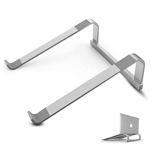Frassie Laptop Stand for Desk Aluminum Computer Riser Ventilated Ergonomic Holder Compatible with 11 to 17.3 Inches Notebook Silver