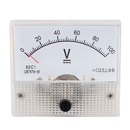 Baomain Analog Voltmeter 85C1 DC 0-100V Rectangle Analog Volt Panel Meter Gauge
