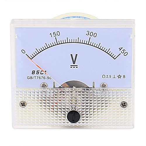 Baomain Analog Voltmeter 85C1 DC 0-450V Rectangle Analog Volt Panel Meter Gauge